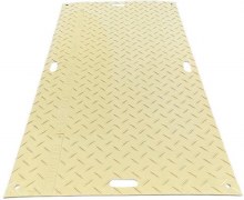 ROAD TRACK MAT, TAN BEIGE HDPE 48" x 96" x 1/2", HANDLES, TEXTURED BOTH SIDES