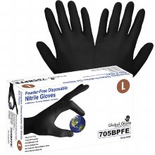 GLOVES, DISPOSABLE, NITRILE BLACK 3.5 MIL 9.5" 100 PER BOX