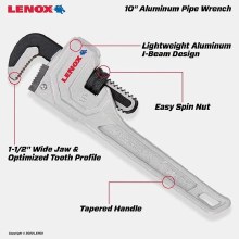 Additional picture of WRENCH, PIPE 10" CAST ALUMINUM PIPE WRENCH