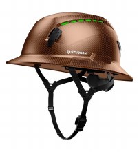 HARD HAT, FULL BRIM TYPE 2, CHIN STRAP VENTED CLASS C RATCHET BACK