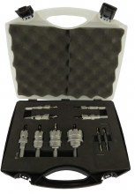 HOLE SAW, CARBIDE TIPPED CUTTER SET KIT 8 PIECE 5/8" 3/4" 1" 1-1/4" 1-1/2" 1-3/4" 2"