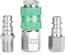 KIT, COUPLER PLUG 3PC 1/4" NPT HIGH FLOW