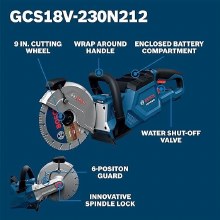 Additional picture of SAW, CUT-OFF 9" CORE 18V PROFESSIONAL KIT w/2 BATTERY, CHARGER