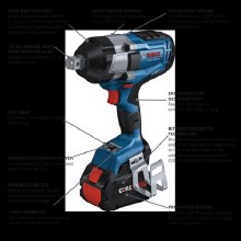 Additional picture of IMPACT WRENCH 3/4" DRIVE 770FTLB 18 VOLT BLUECORE WITH 1- 8 AH BATTERIES AND CASE.