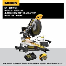 Additional picture of Saw Miter Double Bevel Sliding 60V Max Cordless Brushless Kit Dewalt (1) Battery (1) Charger