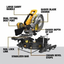 Additional picture of Saw Miter Double Bevel Sliding 60V Max Cordless Brushless Kit Dewalt (1) Battery (1) Charger