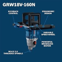 Additional picture of MIXER 18V Brushless High Torque Mixer - Variable Speed, Soft-Start Technology, with KickBack Control (Bare Tool)
