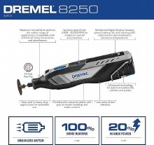 Additional picture of DREMEL TOOL- 8250 CORDLESS BRUSHLESS Series Storage Case,  Micro Accessory Case and Assorted Accessories