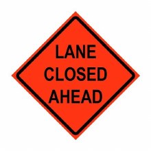 SIGN "LANE CLOSED" VINYL 48" SQ W/RIBS