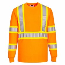 SHIRT, HI-VIZ X BACK LONG SLEEVE,  CLASS 3, PORTWEST