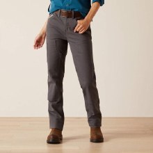 PANTS, WOMENS REBAR GREY PR MADE TOUGH DOUBLE FRONT STRAIGHT LEG, ARIAT