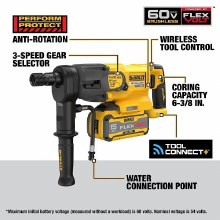 Additional picture of Drill Core Handheld 60V Max 6-3/8" Variable Speed Kit Dewalt (2) Batteries (1) Charger