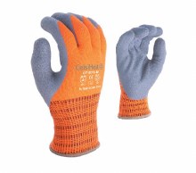 GLOVES CELSIHEIT HEAVY THERMAL COATED HI-VIS ORANGE DOUBLE LAYER ACRYLIC INSULATION GRAY LATEX PALM ANSI A2 (DOZEN)