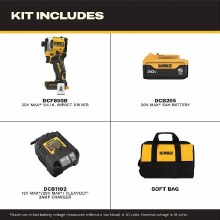 Additional picture of IMPACT DRIVER  MAX XR 20V  LI-ION 1/4" HEX ATOMIC  CHARGER AND ONE BATTERY