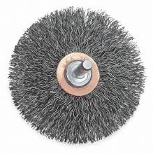 Additional picture of WIRE FLAT BRUSH 3" x 1/4" STEM-MOUNTED CARBON STEEL