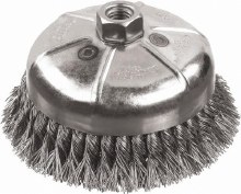 WIRE CUP BRUSH KNOTTED 3" x .02  5/8"-11 CARBON STEEL