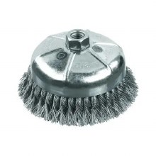 WIRE CUP BRUSH KNOTTED 4" x .02  5/8"-11 CARBON STEEL