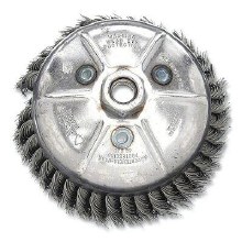 Additional picture of WIRE CUP BRUSH KNOTTED 4" x .02  5/8"-11 CARBON STEEL