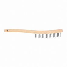 WIRE BRUSH 4 x 15 ROW CURVED SHOE HANDLE CARBON STEEL SCRATCH BRUSH