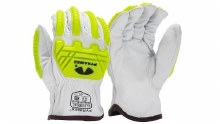 GLOVES, PREMIUM GOATSKIN DRIVER HPPE A5 CUT LEVEL 2 IMPACT, PYRAMEX