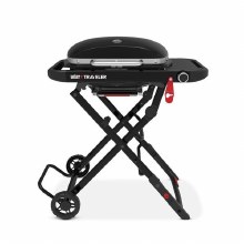 GRILL TRAVELER COMPACT  PORTABLE BLACK PROPANE LP GAS INCLUDES CART STAND WHEELS