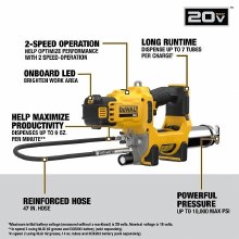 Additional picture of GUN GREASE 20 VOLT LITHIUM ION 2-SPEED DEWALT - BARE TOOL
