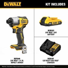Impact Driver Brushless 1/4" Cordless Impact Driver Kit â€“ 1,700"-lbs Torque 3,200 RPM 3-LED Work Light