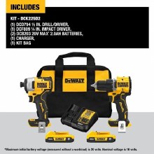 Combo Kit ATOMIC 20-Volt MAX Lithium-Ion Cordless Kit (2-Tool) with (2) 2.0Ah Batteries Charger and Bag