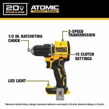 Additional picture of Combo Kit ATOMIC 20-Volt MAX Lithium-Ion Cordless Kit (2-Tool) with (2) 2.0Ah Batteries Charger and Bag