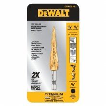 Additional picture of Step Drill Bit Impact Ready 1/8" to 1/2" Titanium Nitride Coating Dewalt