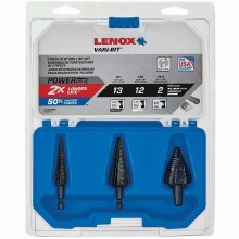 Additional picture of Step Drill Bit Set: 1/8" Min 1-1/8" Max High-Speed Steel 27 Hole Sizes