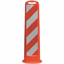 SIGN PANEL TRAILBLZER 8" x 45" HIP STRIPED ORANGE REFLECTIVE / 12# RUBBER BASE
