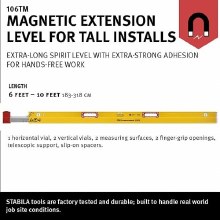 Additional picture of LEVEL, 6'-10' STABILA TYPE 106TM  MAGNETIC Extendable Plate Level -Length