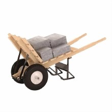 Additional picture of WHEELBARROW BRICK BLOCK DUAL WHEEL WOOD BED AND DASH, 60" HANDLES, FOR BRICK AND TILE