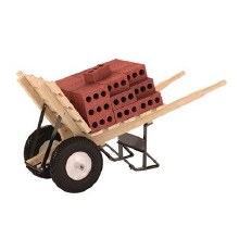 Additional picture of WHEELBARROW BRICK BLOCK DUAL WHEEL WOOD BED AND DASH, 60" HANDLES, FOR BRICK AND TILE