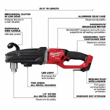 Additional picture of Drill M18 Fuel Super Hawg 1/2" Right Angle Milwaukee (Bare Tool)