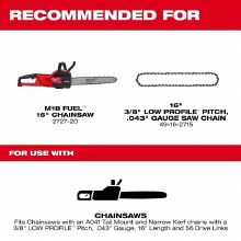 Additional picture of Saw Guide Bar 16" 3/8" Low Profile Pitch .043" Gauge Milwaukee