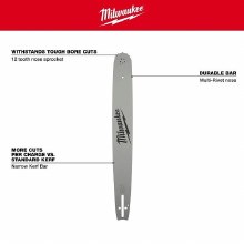 Additional picture of Bar Chainsaw 20" .325" Pitch .050" Gauge Replacement Bar Milwaukee