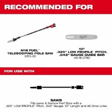 Additional picture of Chain Chainsaw 10" .325" Low Profile Pitch .043" Gauge Milwaukee