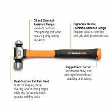 Additional picture of Hammer Ball Pein 8 oz w/Fiberglass Handle GearWrench