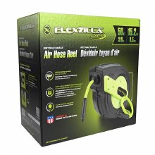 REEL, RETRACTABLE, WITH 3/8" X 50 FT., 300 PSI POLY HOSE, POLY HOUSING