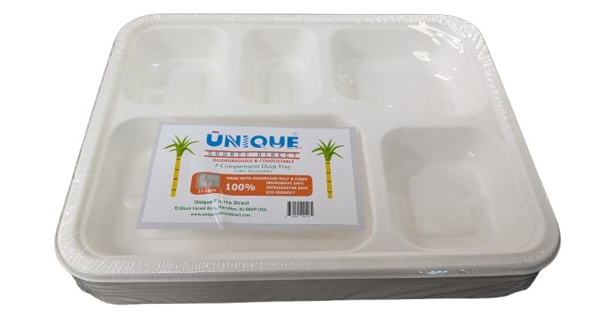 5 Comp. Biodegradable Deep Tray 25 pcs