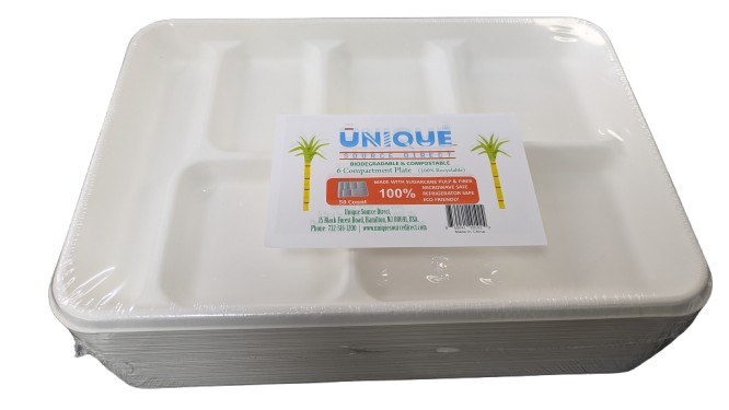 6 Comp. Biodegradable 50 Pcs