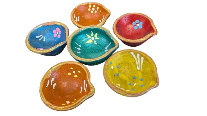 Colorful Small Diya 6 Pc