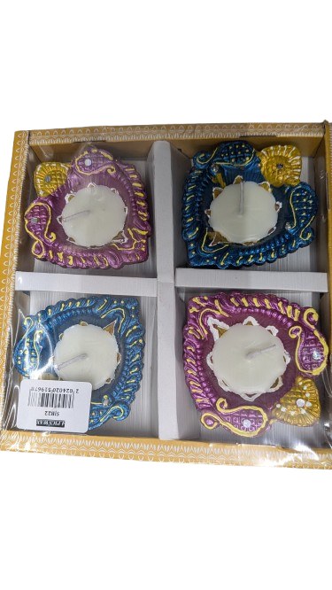 Diya Shape Diya Set Of 4 Wax