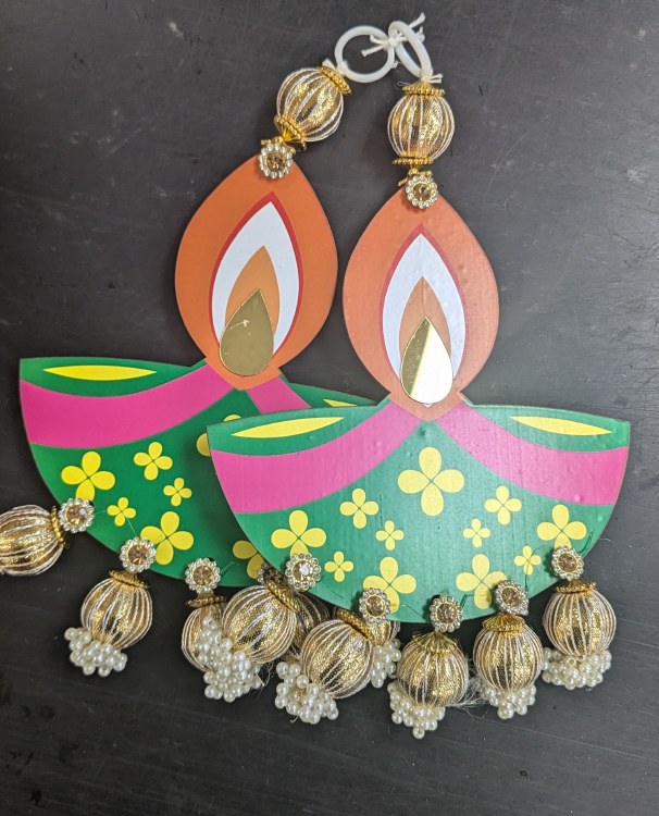 Diya Beads Hanging Pair