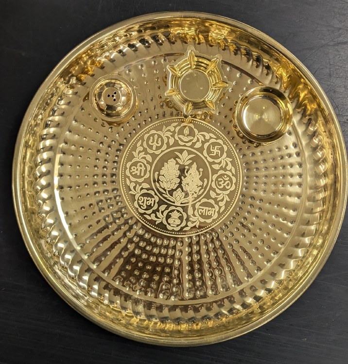 Hammered Brass Pooja Thali