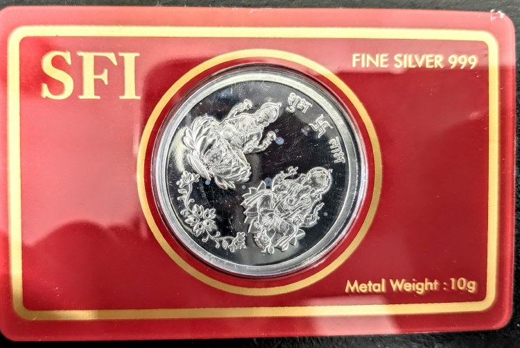 Laxmi Ganesh Silver Coin 10 G