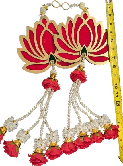 Big Lotus Beads Hanging Pair