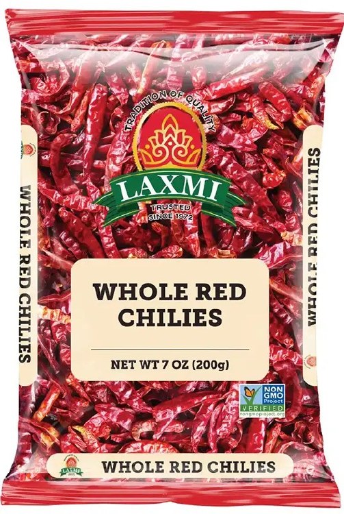 Laxmi Whole Red Chilies 7 Oz